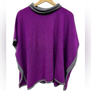 Cashmere Poncho Purple and Gray by Kinross